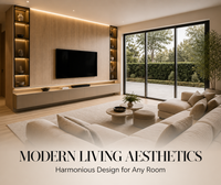 Meuble TV mural moderne KEJIA en bois grainé avec éclairage LED, console multimédia minimaliste murale