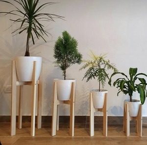 Wood <b>planter</b> stand <b>Wooden</b> flower pot stand Natural wood - Product Image 2