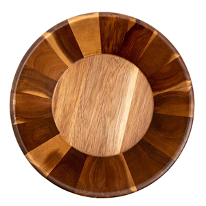 Large Round Polished Acacia <b>Wood</b> Salad <b>Bowls</b> Natural Lightweight Holiday Gift <b>Bowls</b> for Candle Making - Product Image 3