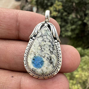 Natural K2 Jasper Pendant in 925 Sterling Silver Bohemian Style Bezel Setting Custom Handmade Gemstone Jewelry for Gift & Party - Product Image 4