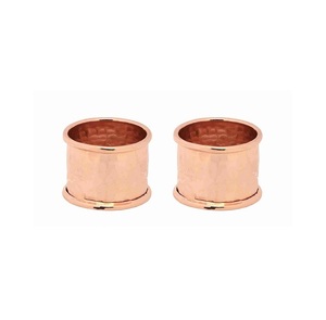 Copper Hammered Metal Napkin Rings In <b>Round</b> Shape for Wedding Parties Dining <b>Table</b> Decoration Napkin Holders - Product Image 2