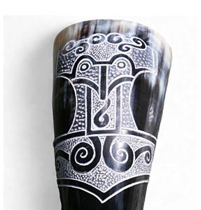 Customized Best Quality Craft Polished <b>Drinking</b> <b>Horns</b> Set Nautical Style Shot <b>Horn</b> and Holder for Souvenir Use - Product Image 2