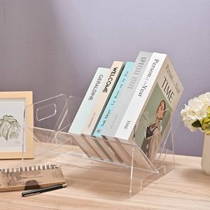 Artfulcosmos - Soporte de Libros de Acrílico Transparente con Forma de Escalera, 1 Estante, Solución Moderna para Ahorrar Espacio en el Escritorio, para Uso en el Hogar y la Oficina - Product Image 6