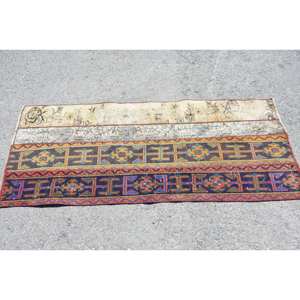 Alfombra turca vintage, estilo clásico beige, área grande de 23x56 pies, de lana Material, diseño de retazos de látex para sala de estar, pasillo - Product Image 3