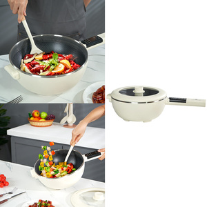 Padella elettrica multifunzione non stick pentola elettrica per uso domestico pentola elettrica per frittura a vapore e padella - Product Image 1
