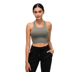 Cómodo sujetador trasero de belleza antiflacidez, camiseta sin mangas deportiva de copa fija ligera con logotipo frontal de talla grande sin costuras - Product Image 3