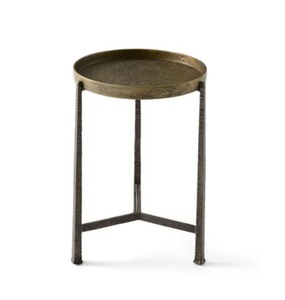 Mesa de metal única, mesa auxiliar chapada en oro para sala de estar, dormitorio, apartamento, mesa de metal - Product Image 1