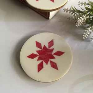 Posavasos de Resina Epoxi con Diseño Floral, Posavasos Redondos para Tazas de Té, Uso en el Hogar y Hoteles, Precio Bajo, Hechos a Mano en India - Product Image 5