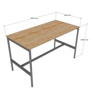 OMA II HBOM220 System Industrial-Style Standing Conference <b>Table</b> 180x90x105cm Rubber Wood & Iron Legs Oval MDF <b>Office</b> Furniture - Product Image 5