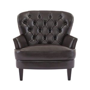 Handsome Vintage Upholstered Recliner Lounge Chair with Nailhead Trim & Solid Wood Legs Brand New - Product Image 2