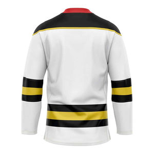 Nouveau maillot de hockey sur glace personnalisé en gros, imprimé par sublimation, haute qualité, personnalisé, 100% polyester, respirant, écologique, OEM - Product Image 3