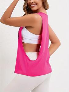 เสื้อแขนกุดลำลองสำหรับผู้หญิงเสื้อกล้ามคอกลมสำหรับใส่วิ่งผ้าสแปนเด็กซ์ผ้าฝ้ายสำหรับฤดูร้อนพิมพ์ลายออกแบบได้ตามต้องการ - Product Image 3