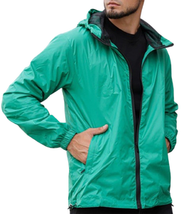 Veste coupe-vent légère pour homme, coupe-vent décontracté d'automne, en toile, col montant, à capuche, fermeture éclair intégrale, coupe-vent 2026 - Product Image 3