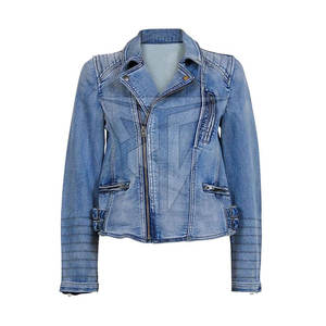 Meilleur prix confortable respirant solide veste en jean pour femmes marque privée col montant tricoté de haute qualité pour l'hiver en plein air - Product Image 1