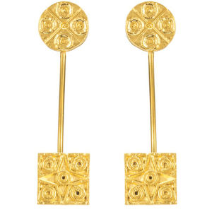 Pendiente largo cuadrado con forma redonda, bonito diseño, joyería - Product Image 1