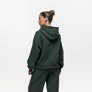 ชุดวอร์ม2ชิ้นสีเขียวโอเวอร์ไซส์สำหรับผู้หญิงชุดฝึกวิ่งและออกกำลังกายเล่นยิมแบบกำหนดเอง - Product Image 5