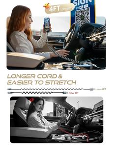 สายเคเบิล USB C แบบขดของ Lisen มี2แพ็คสายชาร์จ4FT เร็วสำหรับ CarPlay iPhone 17 16 15 PRO MAX Type C สายซิงค์ข้อมูล <span class=keywords><strong>Android</strong></span> อัตโนมัติ - Product Image 4