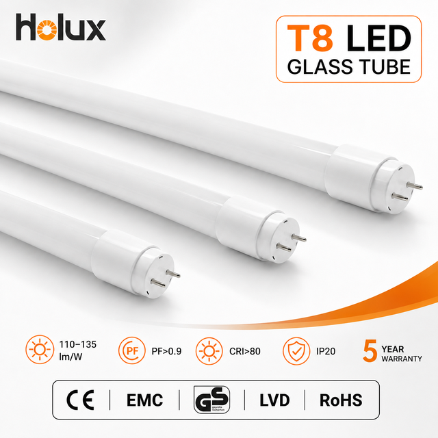 T8 LED Glass Tube Light 600 1200 1500mm 9W-22W up to 210lm/W Flicker Free Clear Frosted 220-240V 5 Year Warranty
