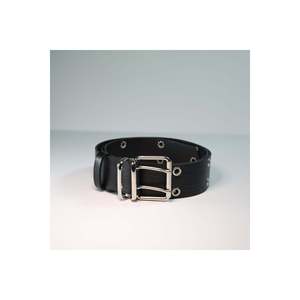 Women's Belt with Eyelet Detail and Chain, Trouser Belt, <b>Jacket</b> Belt, <b>Gothic</b> Belt, Chain Belt - BLACK - Product Image 3