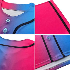 Maillot de baseball et de softball unisexe à rayures personnalisées, vêtements de sport en polyester respirant avec broderie et sublimation imprimée pour adultes - Product Image 5