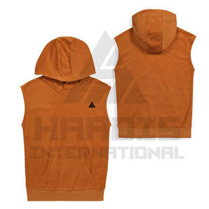 Light Weight Comfortable <b>Sleeveless</b> <b>Hoodies</b> Casual Wear Plus Size Solid Material <b>Sleeveless</b> <b>Hoodies</b> for <b>Men</b> - Product Image 4