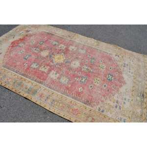 Alfombra turca vintage clásica rojo beige 5x8ft área grande rectángulo Patchwork patrón lana látex respaldo 10mm Tabriz nuevo lanzamiento" - Product Image 4