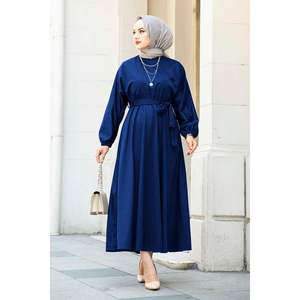 Indigo 100MD-10528 Robe hijab ceinturée à la taille modeste avec décoration à motifs - Product Image 3