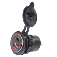 Chargeur USB double port 12V 24V 48W avec PD 30W et QC3.0 pour voiture, bateau et marine, avec interrupteur