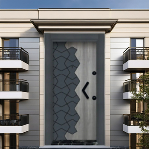 Puerta Manual Exterior Comercial de Acero Inoxidable y Madera Plástica para Almacén, con Acabado Moderno y Prevención de Incendios, para México - Product Image 1