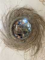 Boho Rond En Osier Raphia Miroir Tissé À La Main Décoration Murale Accent Rustique pour Salon Chambre