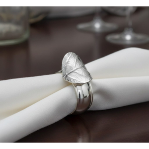 Elegante Anillo para Servilletas con Diseño de Hoja Plateada, Porta Servilletas Metálicos de Alta Calidad para Decoración de Mesa de Boda y Comedor, Anillos para Servilletas con Diseño Natural - Product Image 1