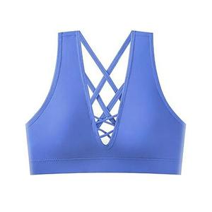 Logo personnalisé femmes Fitness soutien-gorge de sport solide soutien dos croisé une épaule culture grande taille Option pour la course - Product Image 1