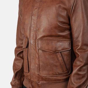 Blouson bombardier d'été en cuir de mouton véritable pour hommes High Street Fashion Office Casual Customised Color Flap Poches - Product Image 6