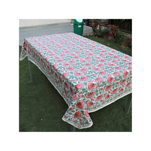 High Quality Handwoven Clear Printed Lightweight 100% Cotton Embroidered <b>Blue</b> 6ft Tablecloth for Weddings and Reception Tables - Product Image 4