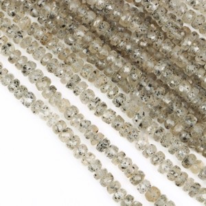 Cuentas Redondas Facetadas de Cuarzo Negro Natural para la Fabricación de Joyas, Cuentas Sueltas de Piedras Preciosas de Cuarzo de 3-4.5 mm de la India - Product Image 1