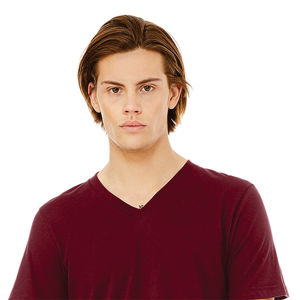 Airlume – T-Shirt à manches courtes et col en v, 100% coton peigné et annelé 32 simple 4.2 oz marron Essential Jersey unisexe - Product Image 4
