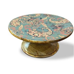 Stylish Design <b>Cake</b> <b>Stand</b> of <b>Wood</b> for Home Round <b>Wood</b> <b>Cake</b> <b>Stand</b> with Enamel Printed for Restaurant Birthday Party <b>Cake</b> Holder - Product Image 5