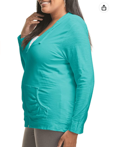 Plus Size SlubCotton Full-Zip Lightweight Womens Hoodie Crop Top Hoodies Coat Factory DHL Ropa de Bangladesh - Product Image 6