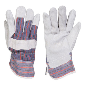 Guantes de seguridad de vaca personalizados de soldadura Natural de cuero de vaca de llama Guantes ignífugos de seguridad de cuero de vaca dividido - Product Image 1