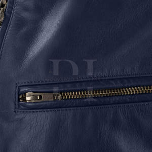 Veste en cuir de moto pour hommes de haute qualité sur mesure tissu respirant avec col montant et fermeture éclair pour l'hiver - Product Image 6