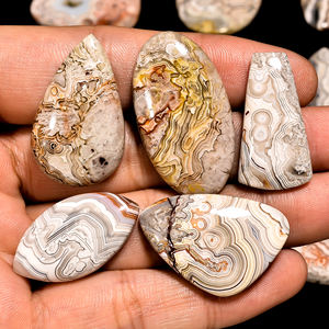 Piedra preciosa suelta de ágata de encaje loco Natural de alta calidad AAA + en todo el material de cuarzo cabujón de tamaño de forma mixta para la fabricación de joyas - Product Image 6