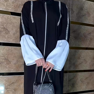 Elegante modesto diamante cadena bordado Abayas para mujeres transpirable tradicional musulmán vestidos caro deportivo Formal Dubai - Product Image 1