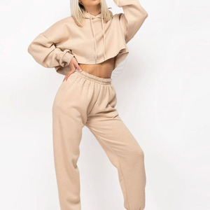 Custom <b>Crop</b> <b>Top</b> Hoodies for Winter Street Style Casual Blank Plain Bulk Hooded Collar Solid & Print Pattern Online Sale - Product Image 1