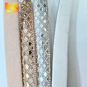 Cinta de diamantes de imitación multicolor con incrustaciones de cristal, material decorativo para la correa superior de sandalias y bolsos de mano - Product Image 5