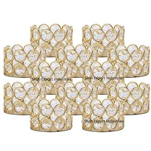 Candelero votivo de hierro dorado con cristal navideño, vajilla, luces, decoración para bodas, otras ocasiones festivas, candelita votiva - Product Image 5