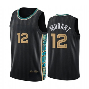 Camiseta de Baloncesto de Alta Calidad con Diseño de Equipo OEM Ja Morant 12, Chaleco Deportivo Transpirable para Hombre, Azul, Uniforme de Baloncesto Personalizado - Product Image 5