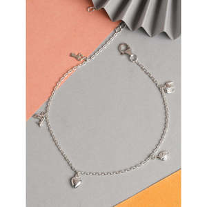 Compre Tobilleras/Payals de Plata 925 100% Auténtica para Mujeres y Niñas, Chapadas en Oro de 14K con una Bonita Piedra Principal de Diamante, Material Principal Oro - Product Image 2
