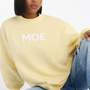 Sudadera Personalizada para Mujer, Cuello Redondo, Color Pastel, Minimalista, Oversize, Felpa de Algodón, Lisa, Casual, Unisex, Suministro OEM ODM - Product Image 1