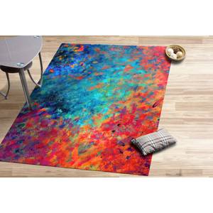 Tapis imprimé à motifs vibrants, accent moderne et coloré pour la décoration intérieure, tapis en velours de luxe - Product Image 3
