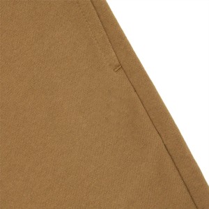 Pantalones cortos de lana clásicos marrones ligeros y acogedores para mujer, pretina elástica con patrón sólido ecológico para trajes relajados de verano - Product Image 3